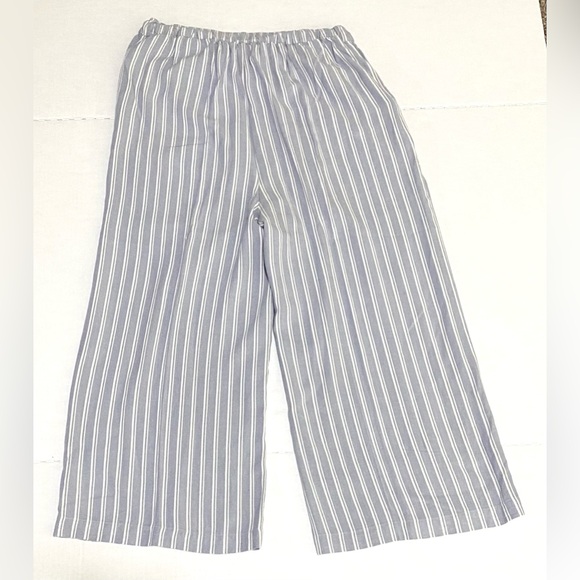 American Eagle Womens S Blue Gray/White Stripe Pants Classic Preppy Boho-chic - Picture 2 of 11